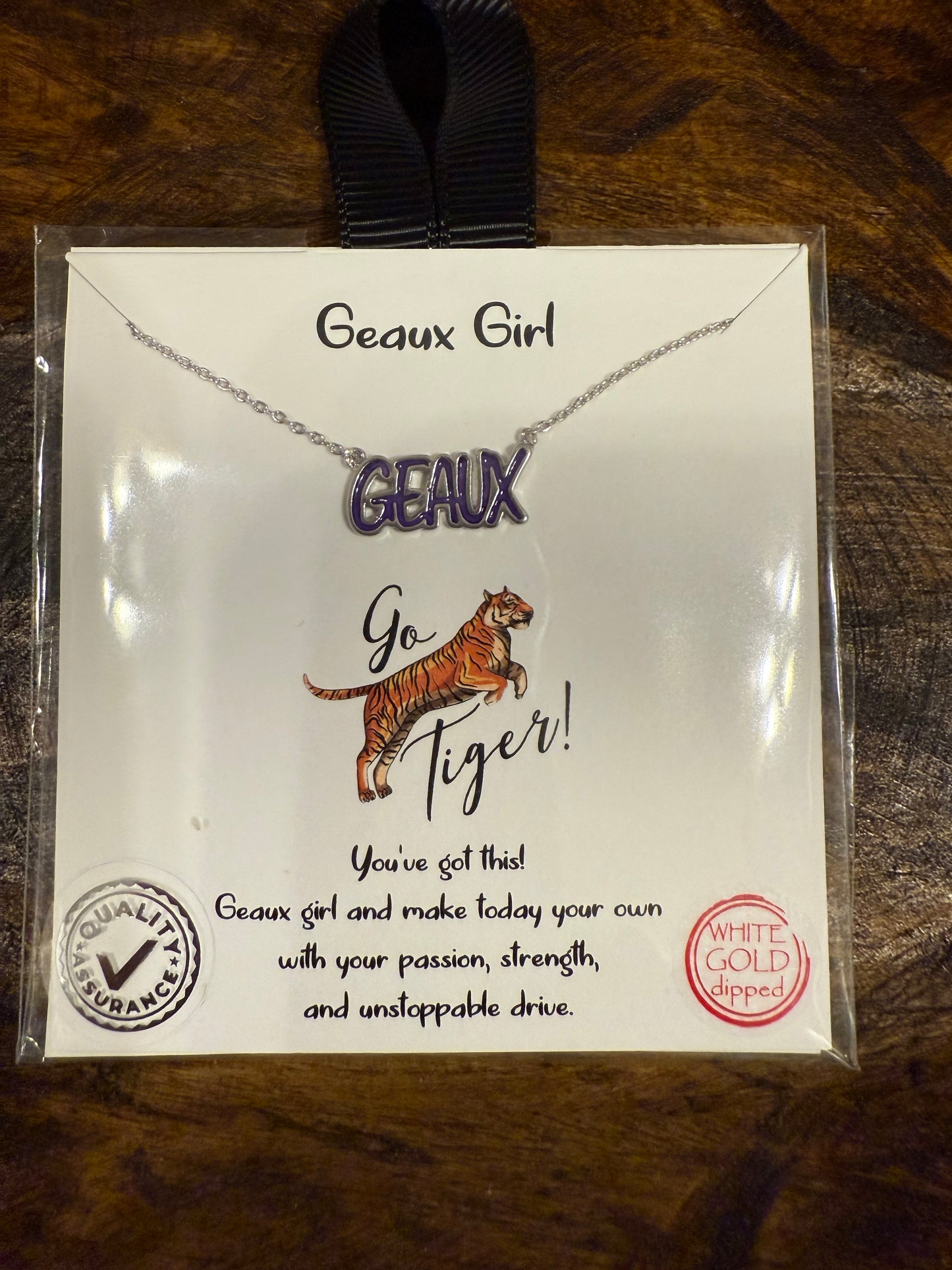 GEAUX Girl Silver Necklace