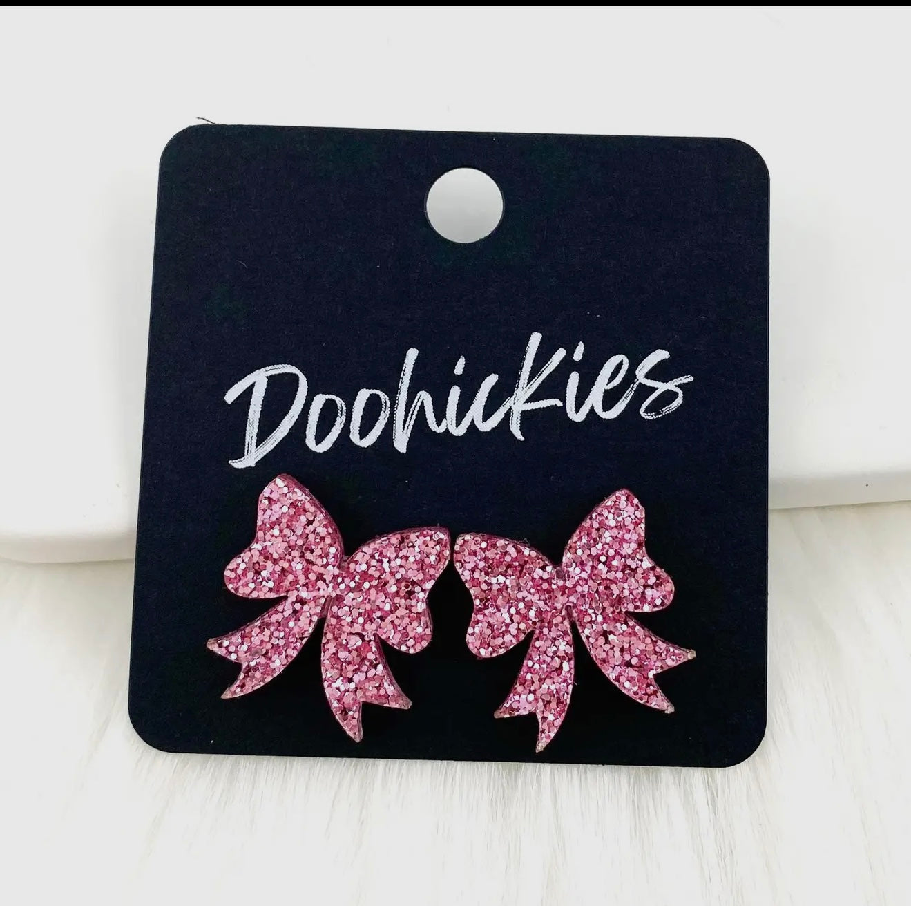 15mm Glitzy Bow Studs