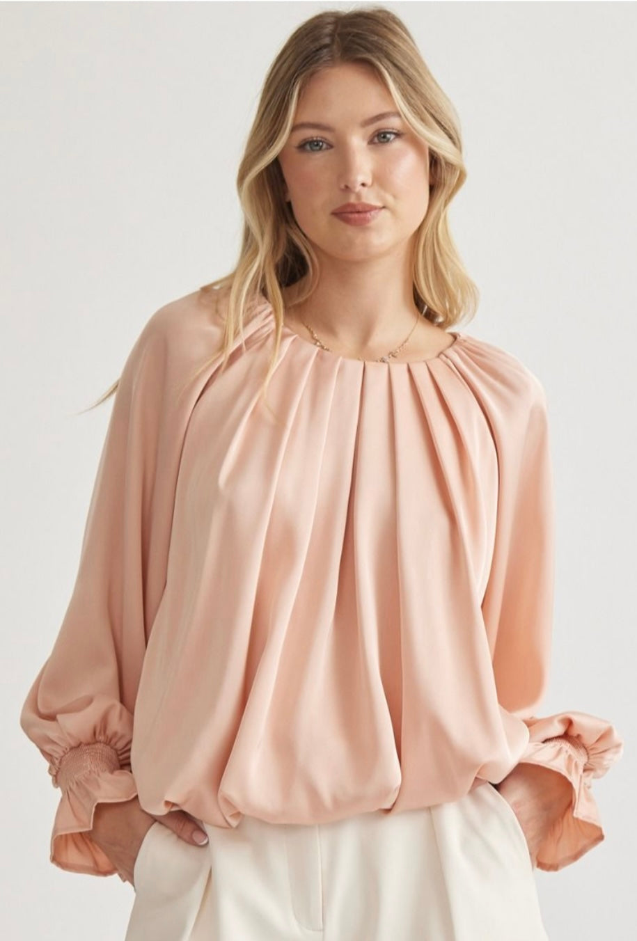 Satin Long Sleeve Top