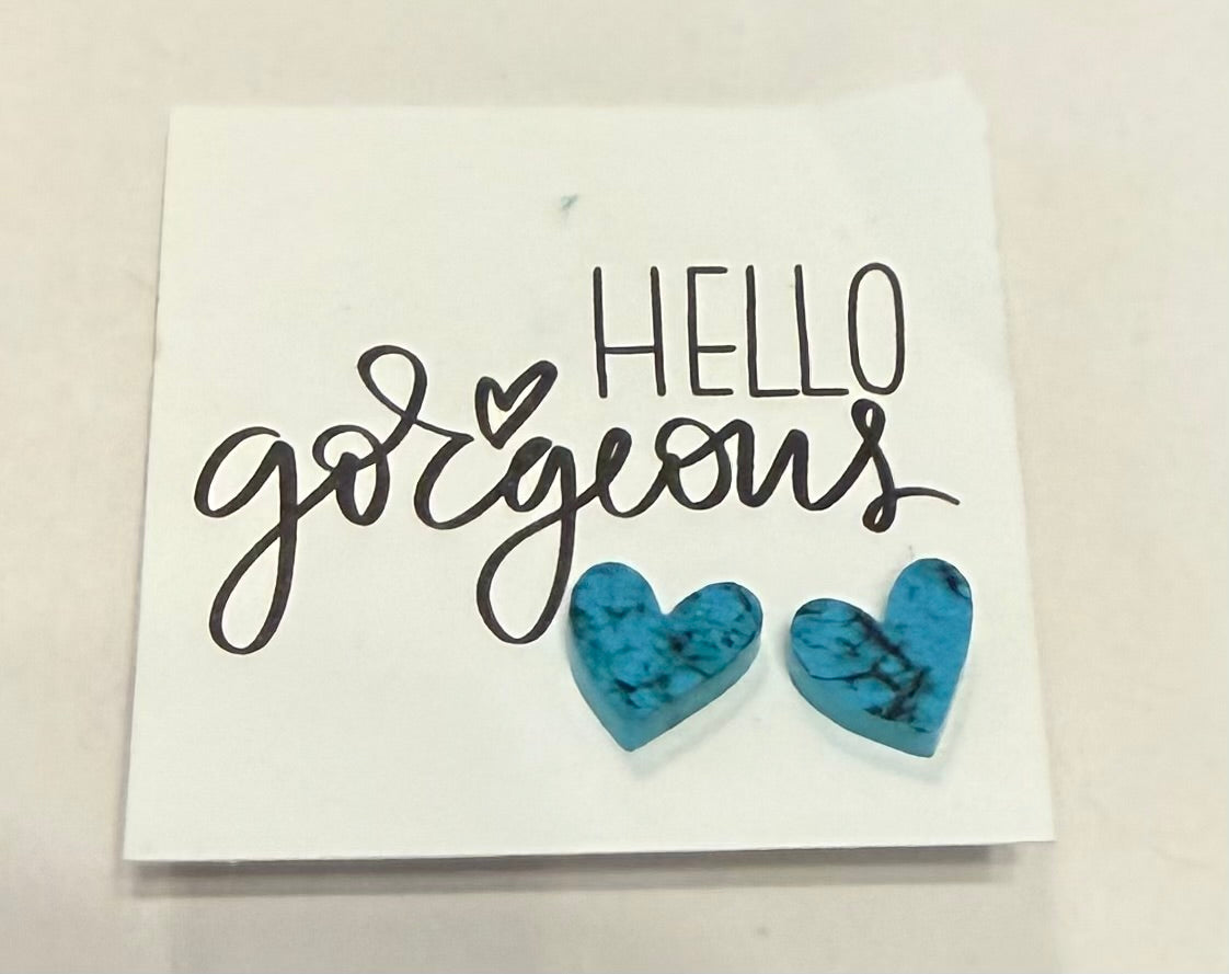 Hello Gorgeous Heart Stud