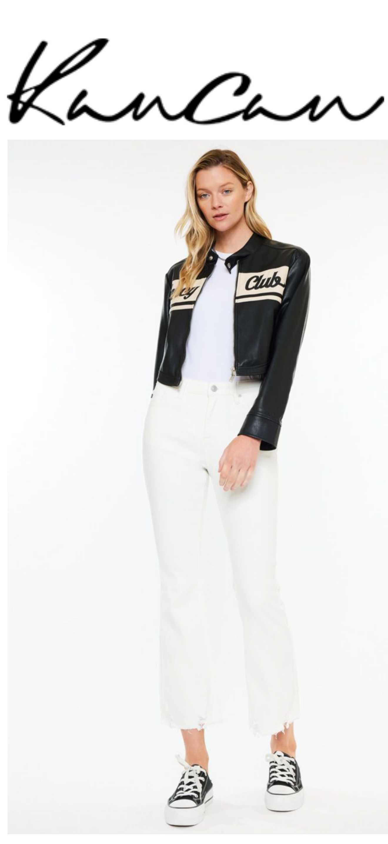 Kancan White Cropped Jeans