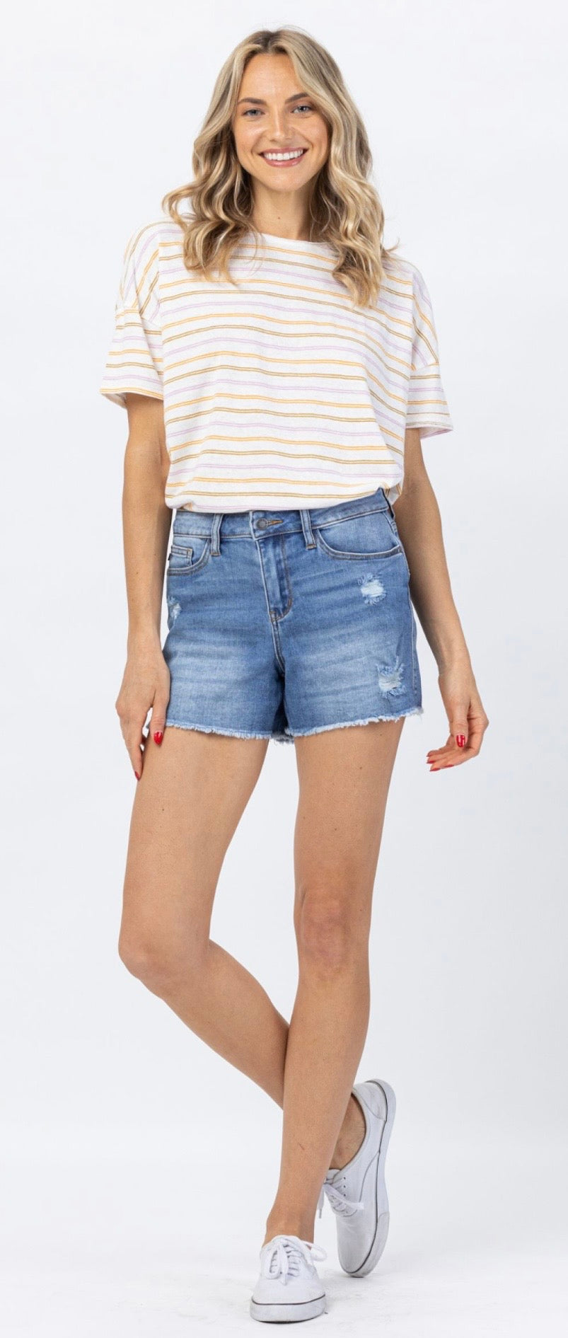 Judy Blue High Waist Distressed Shorts