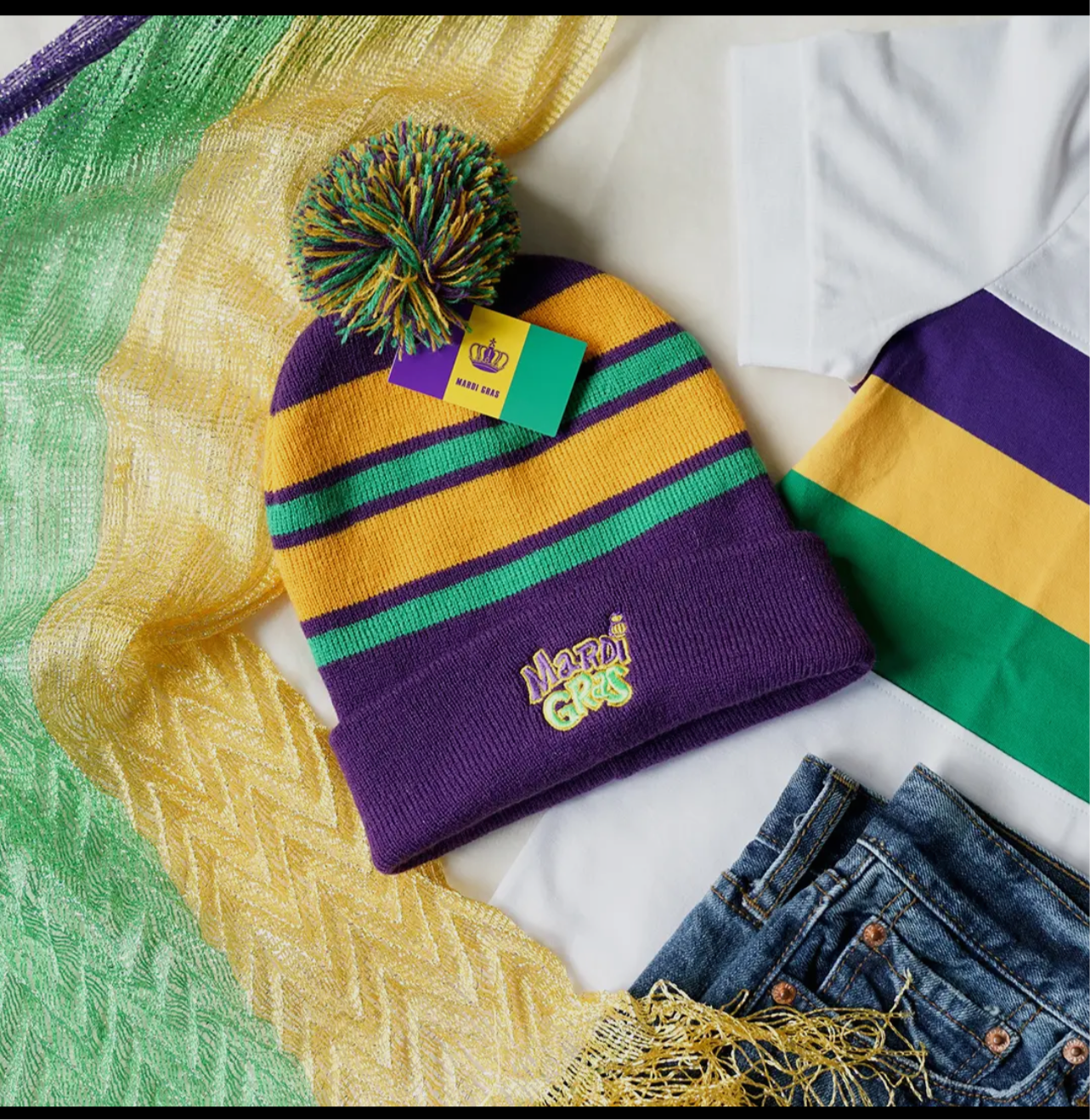 Mardi Gras Beanie