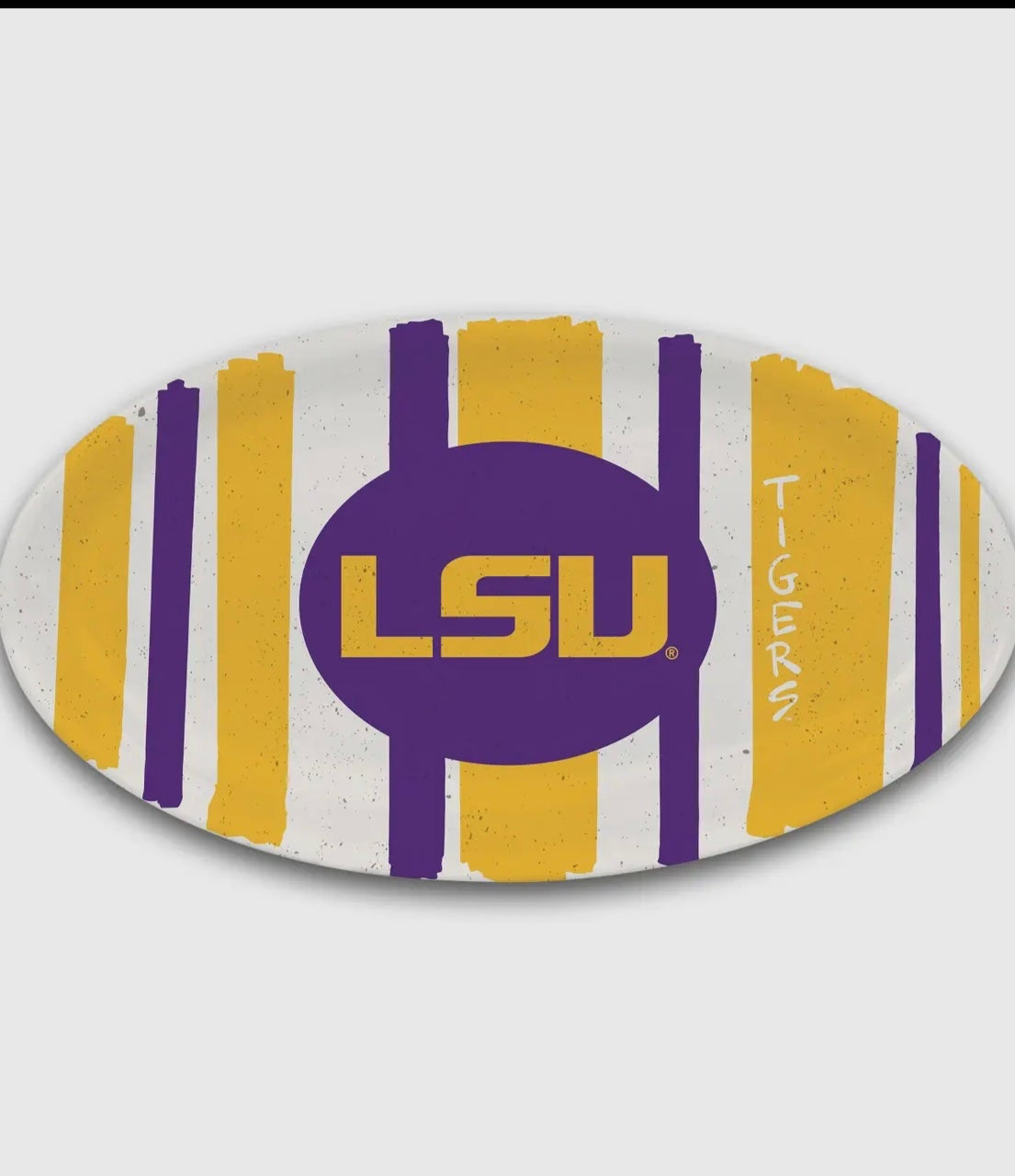 LSU 12” Oval Striped Platter