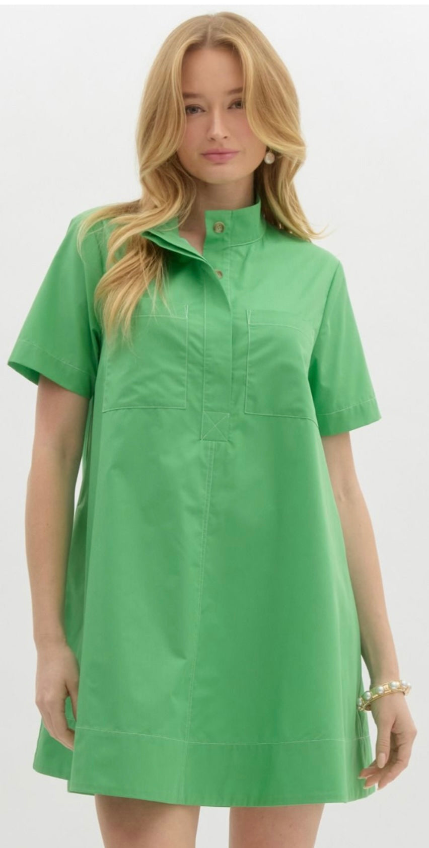 Solid High Neck Swing Dress