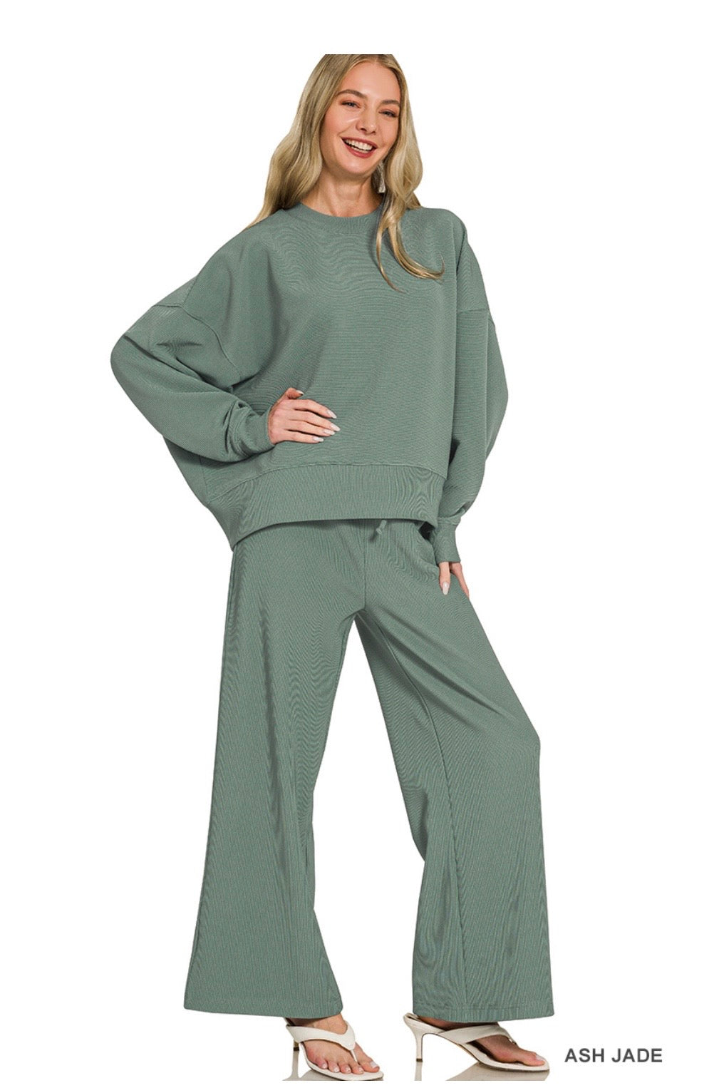 Ribbed Pullover & Pants Set