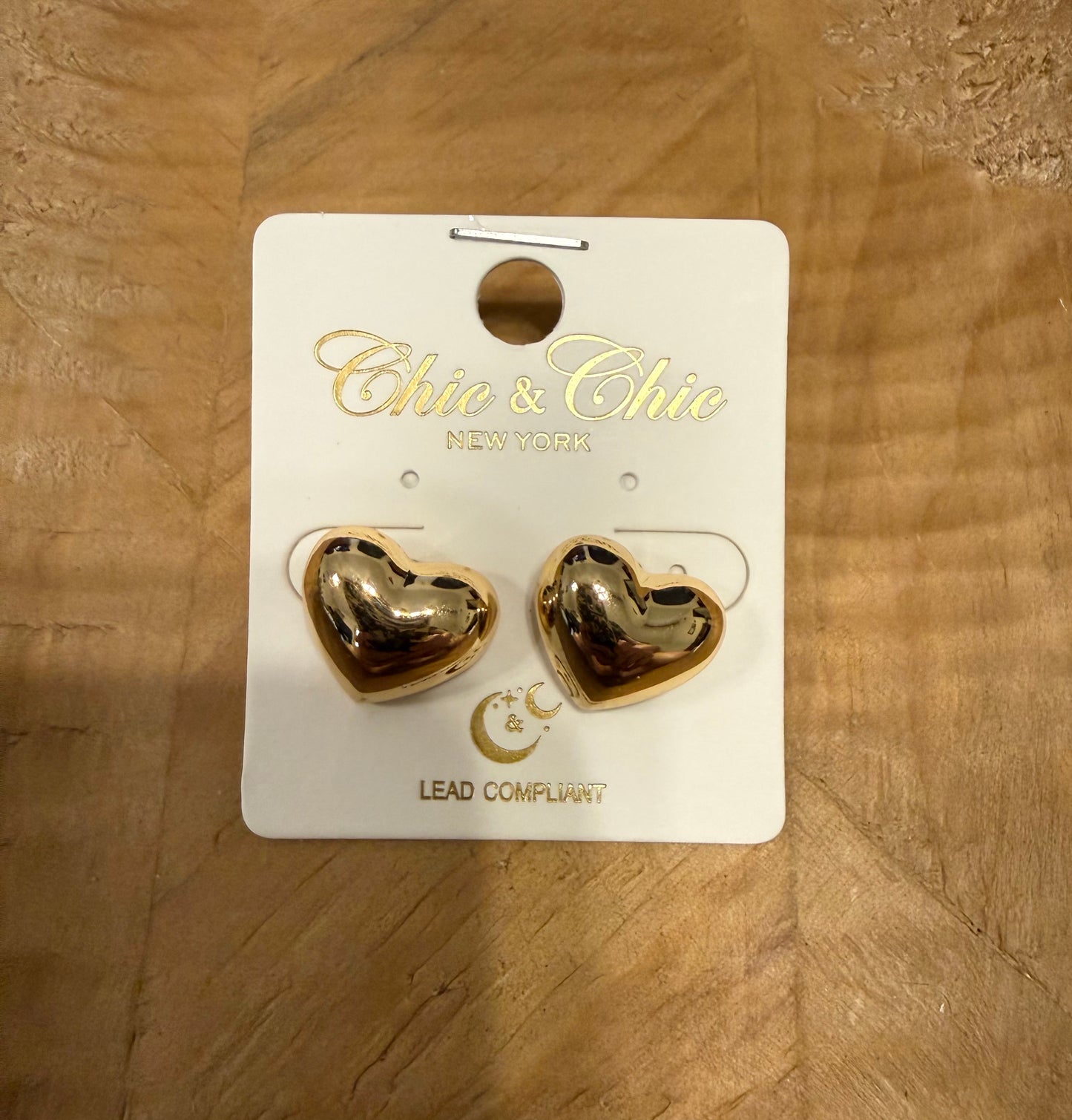 Puffy Gold or Silver Stud