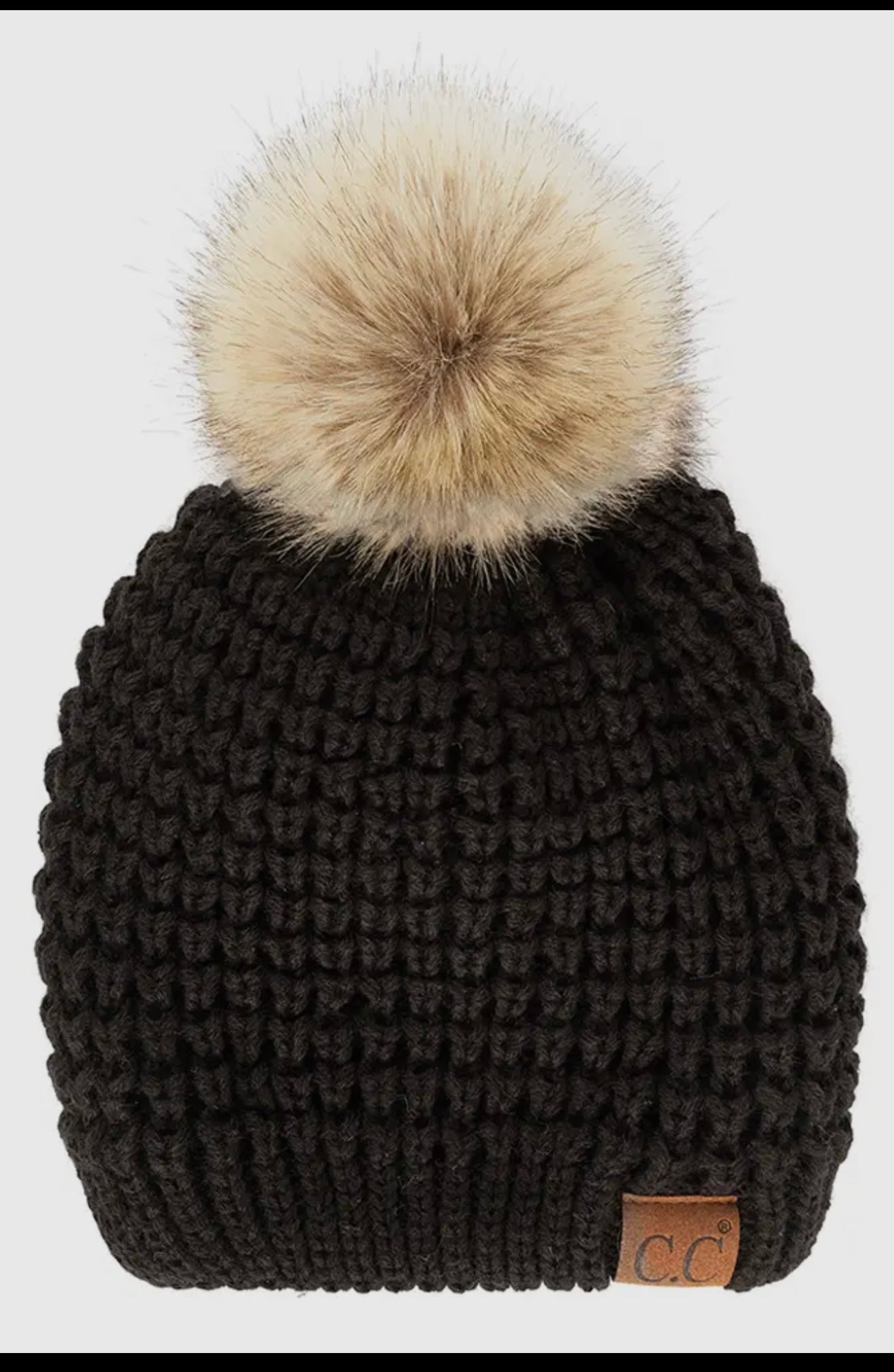 C.C. Waffle Stitch Pom Beanie
