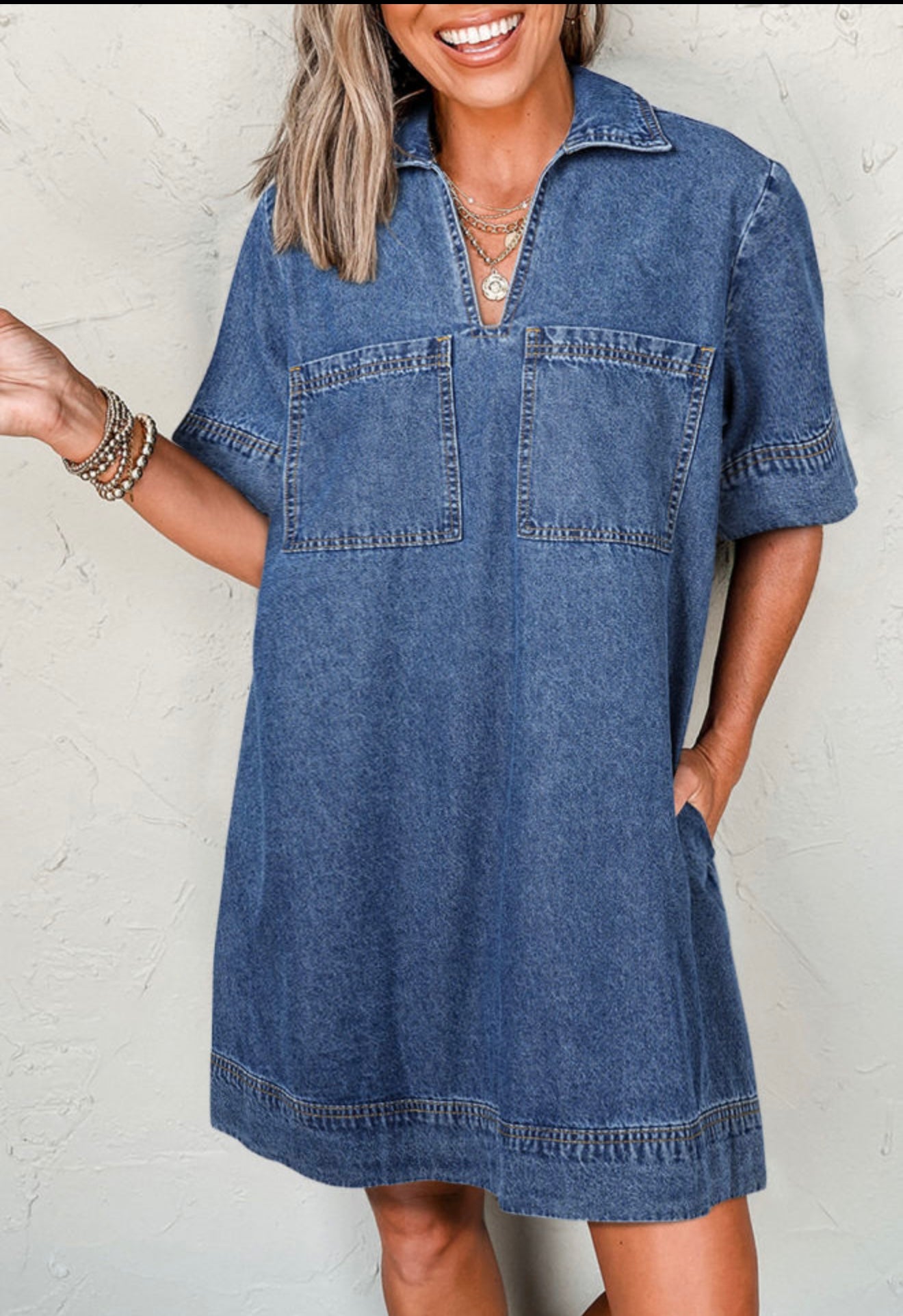 Denim Patch Pocket Dress