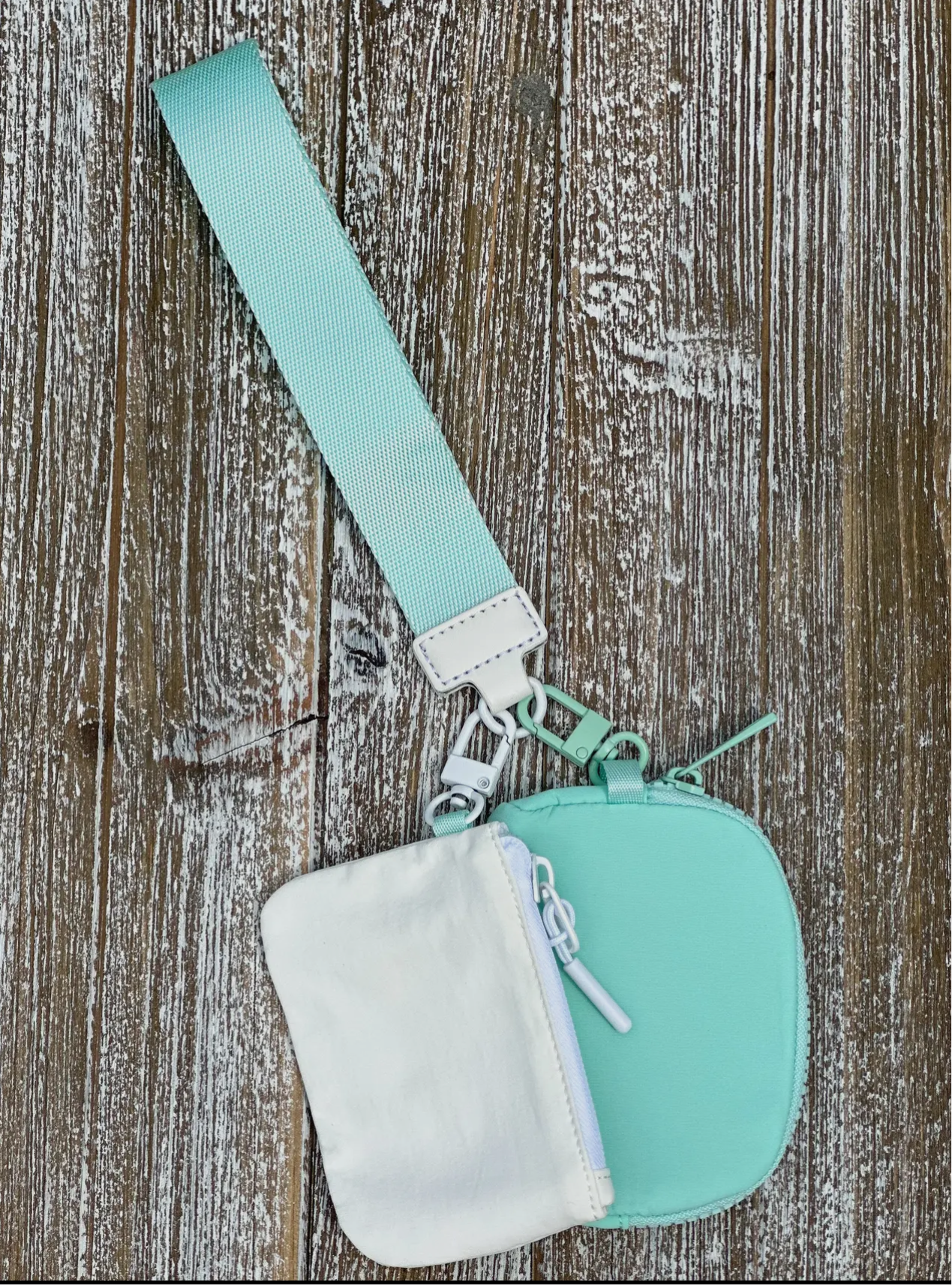 Dual Pouch Wristlet Keychain