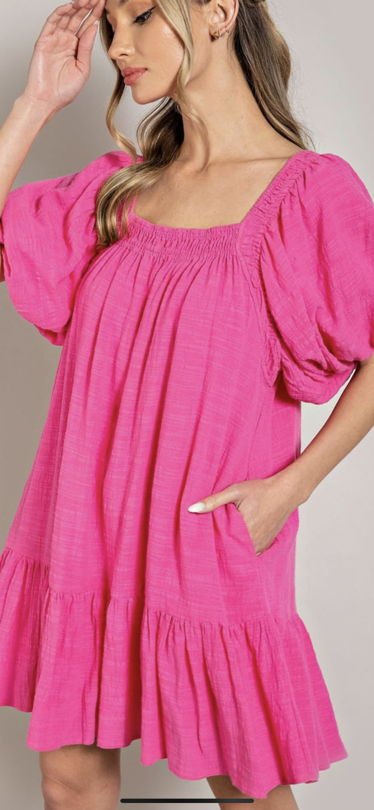Puff Sleeve Mini Dress