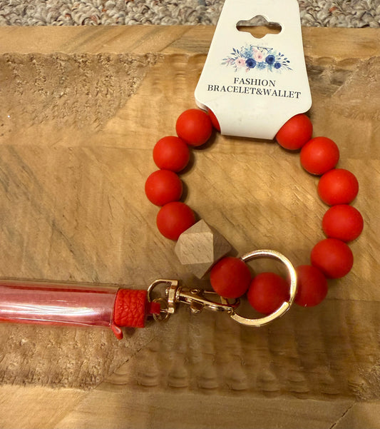 Red Beaded Keychain