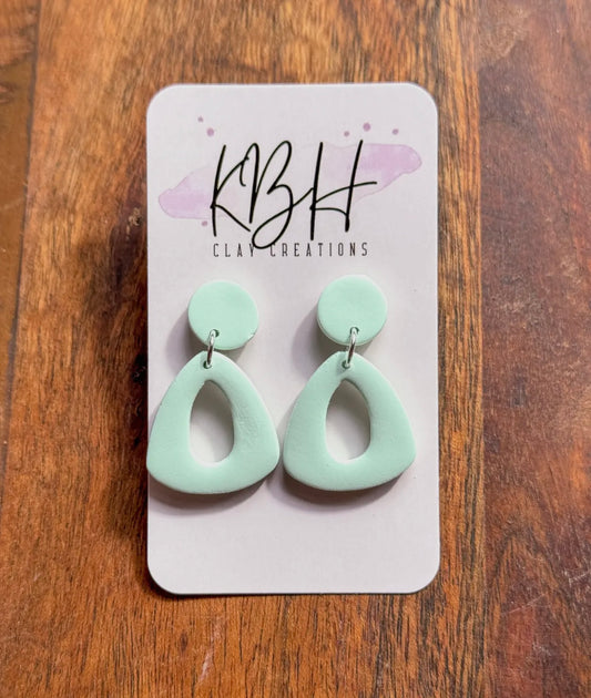 Pastel Green Oval Dangle