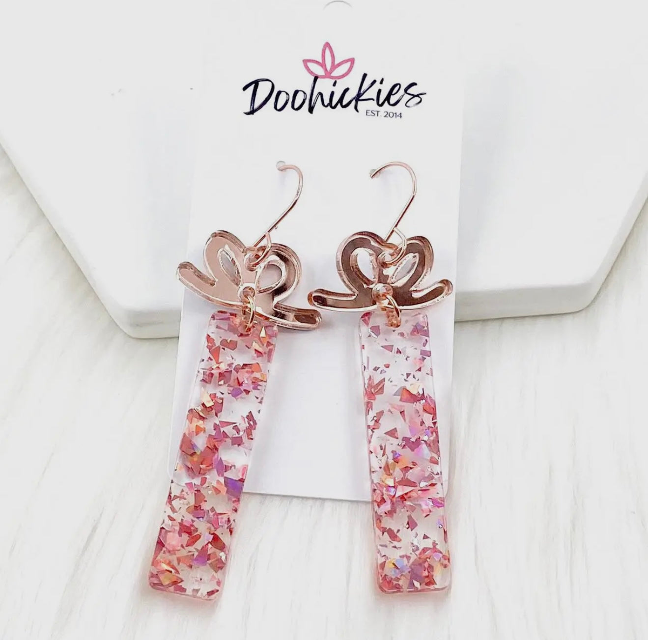Long Rose Gold Confetti Present