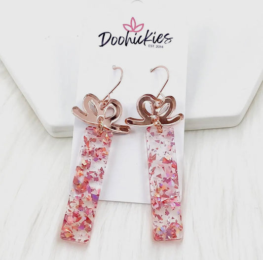Long Rose Gold Confetti Present