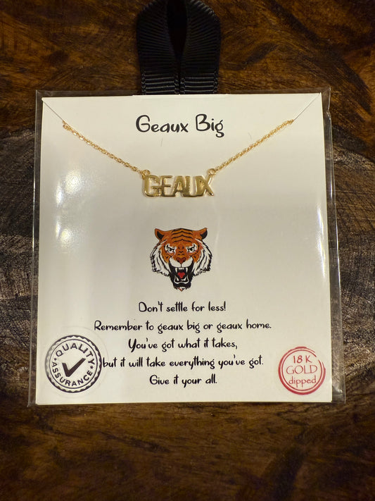 18k Gold Dipped GEAUX Necklace