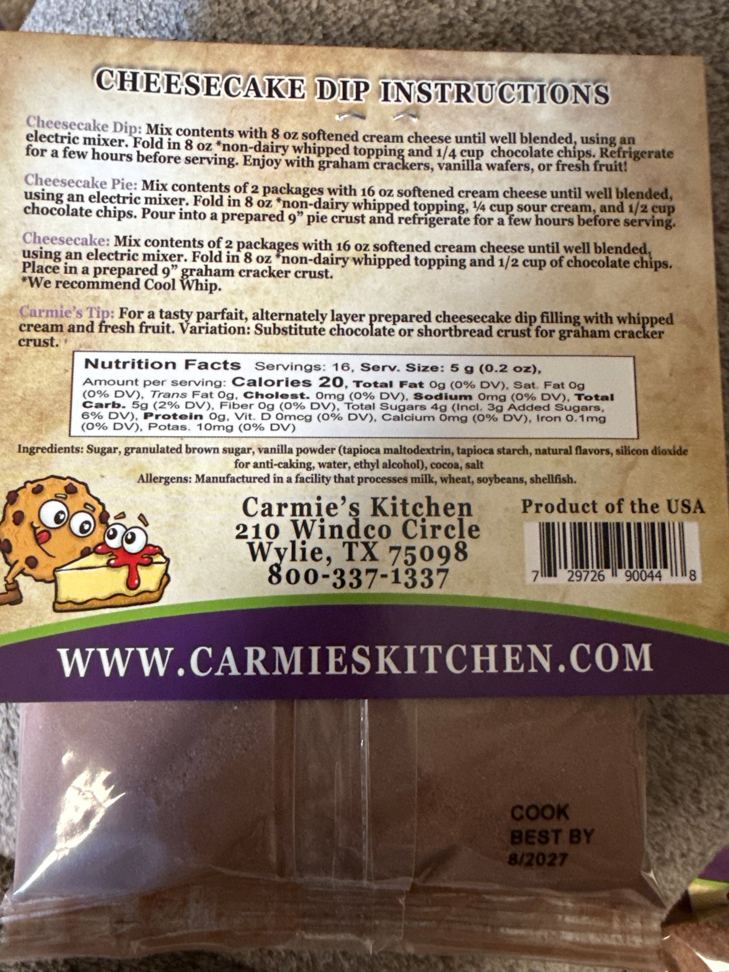 Carmie’s Chocolate Chip Cookiedough Cheesecake Dip