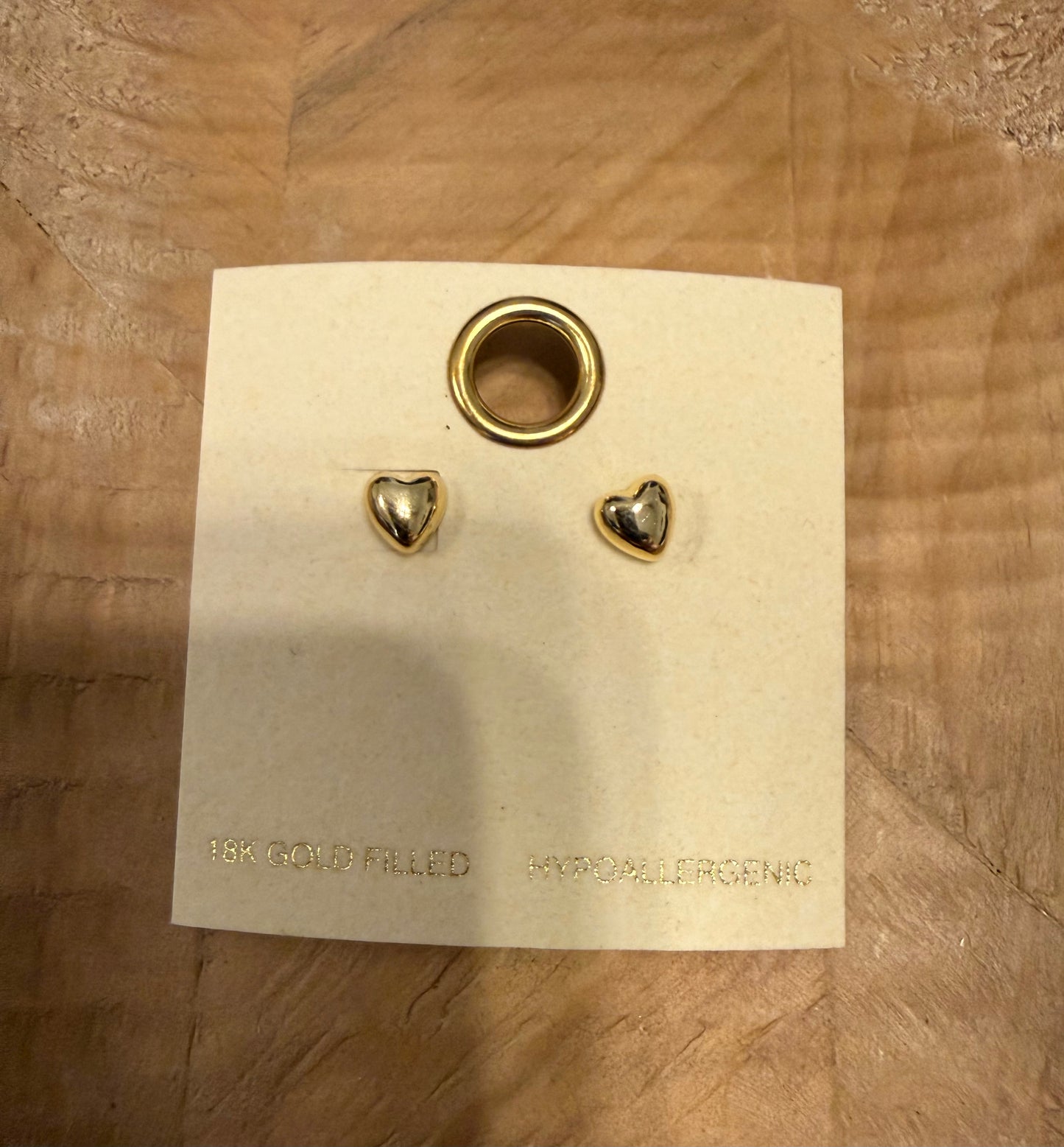 Bubbly Heart Gold Studs