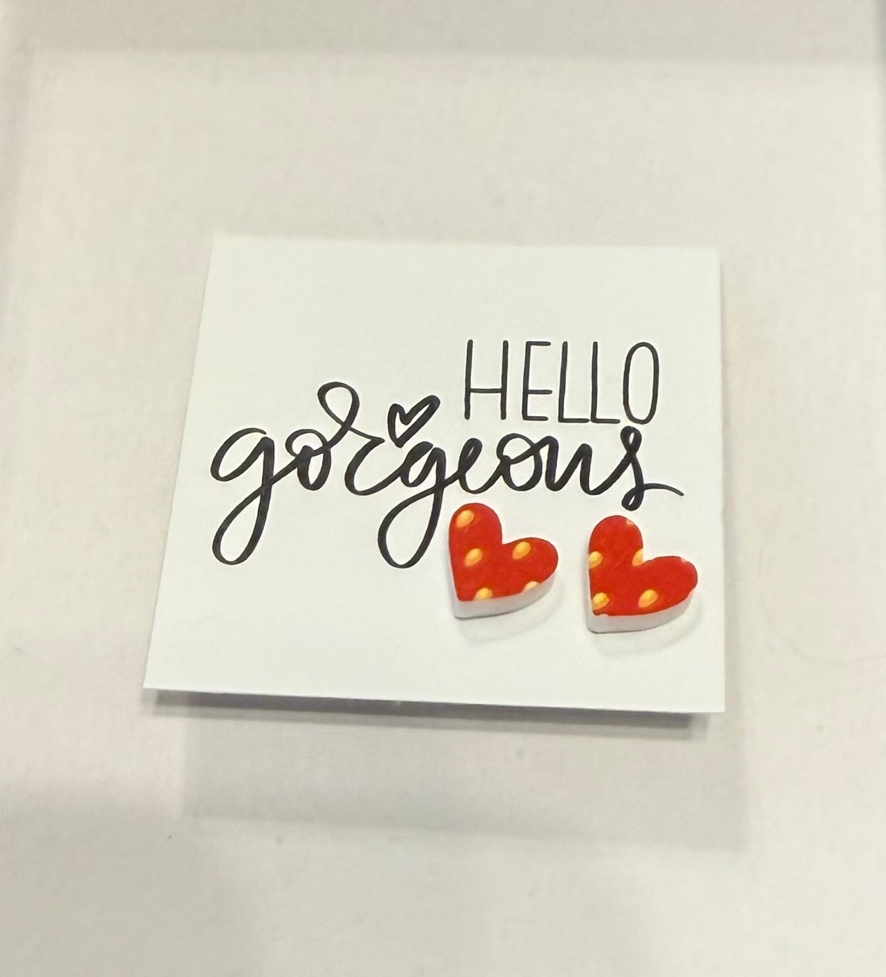 Hello Gorgeous Heart Stud