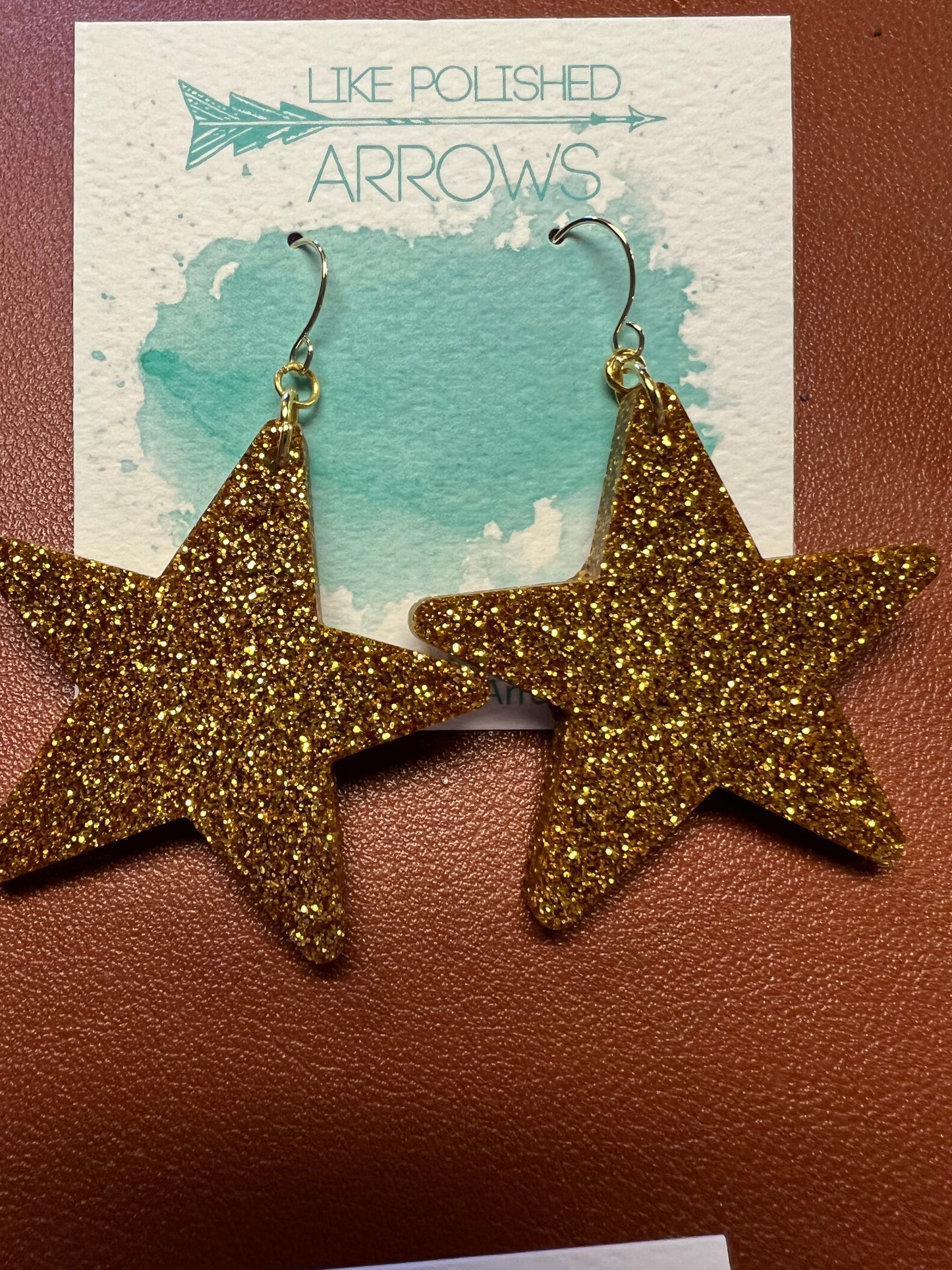 Silver & Gold Glitter Resin Dangle