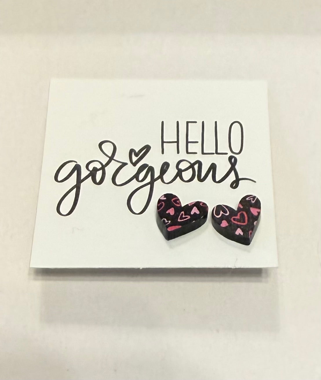 Hello Gorgeous Heart Stud