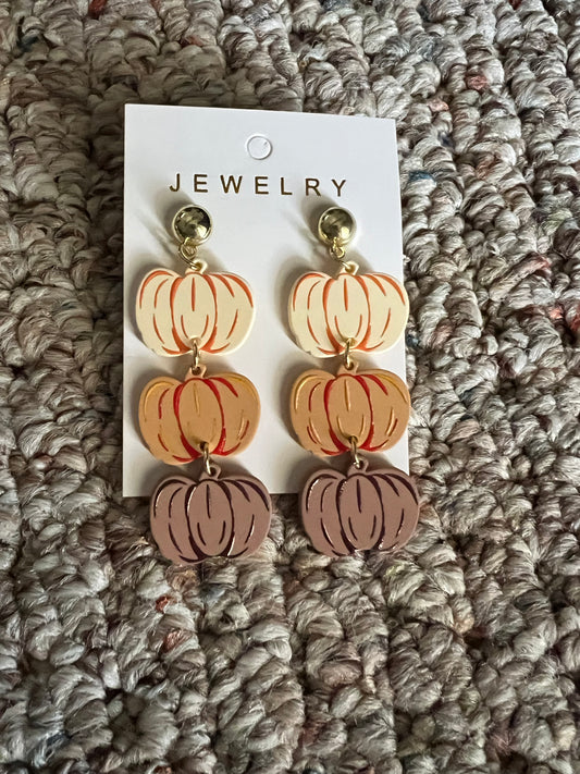 Retro Pumpkin Dangle Earrings