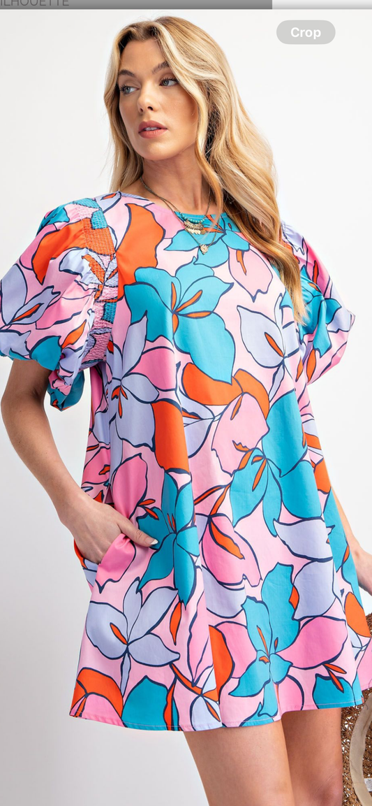 Aqua Coral Dress