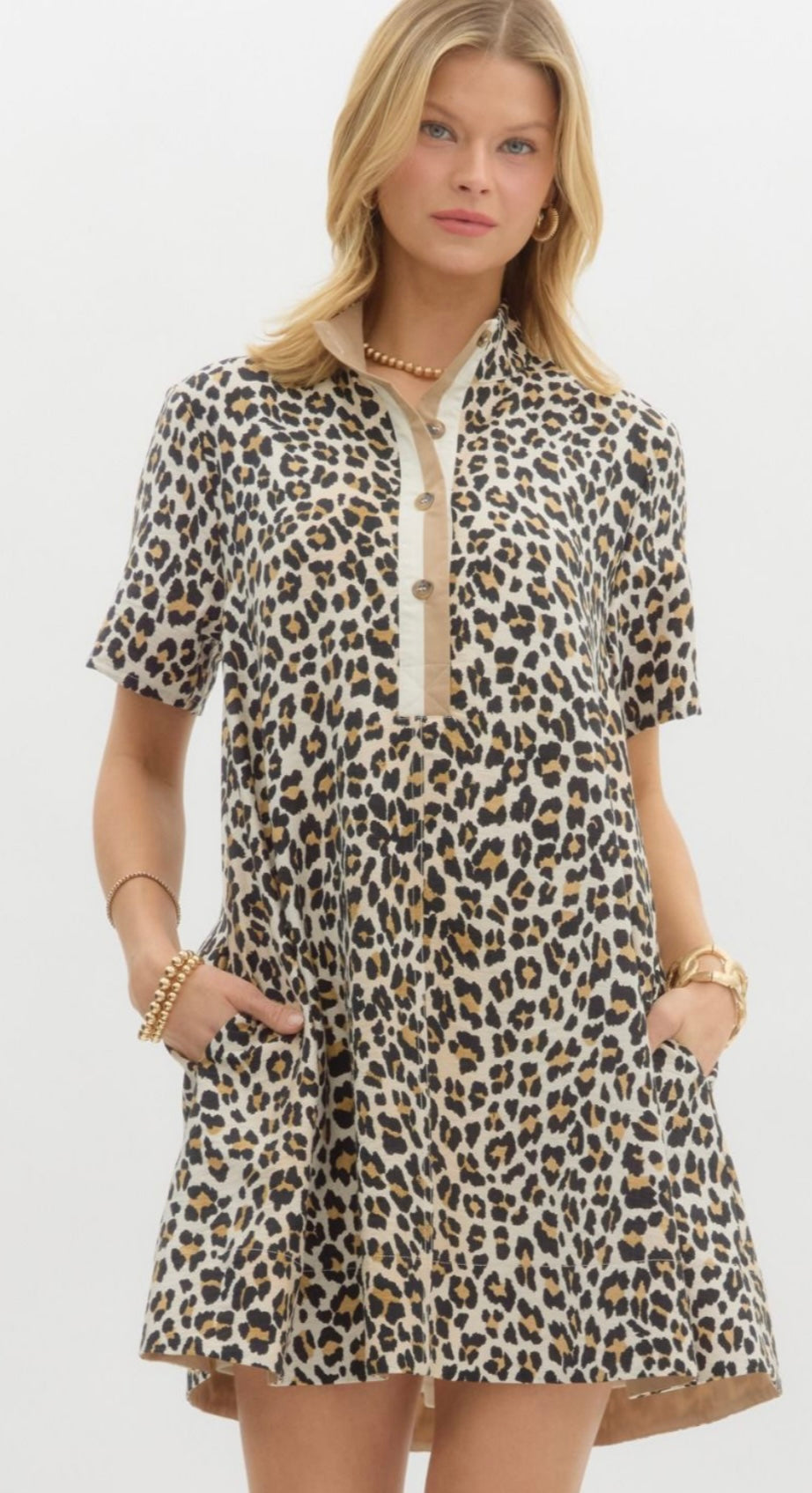 Leopard Print Pullover Dress