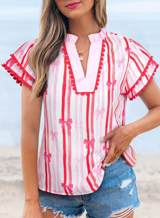 Pink Ric-Rac Trim Top