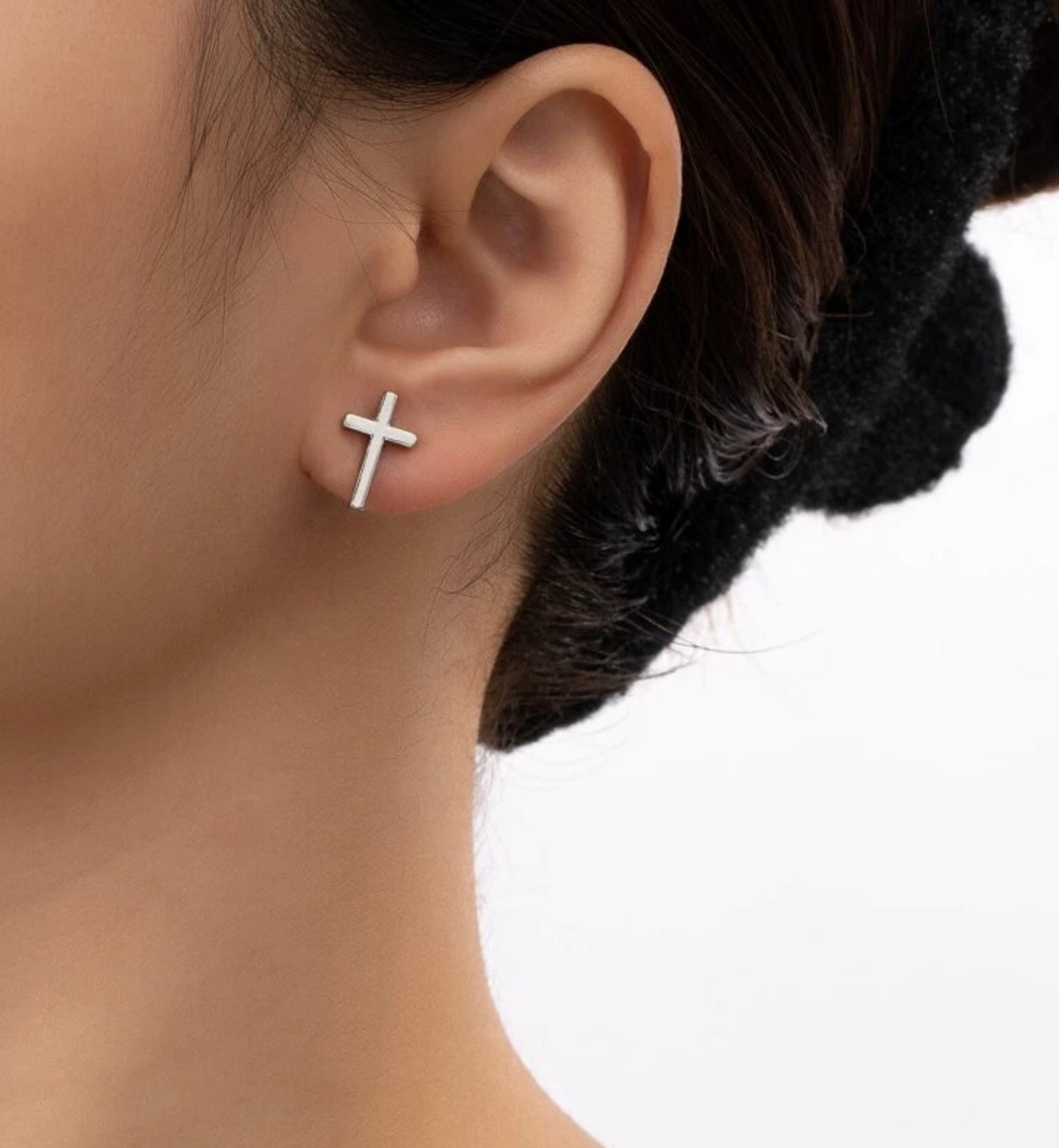 Gold or Silver Cross Studs