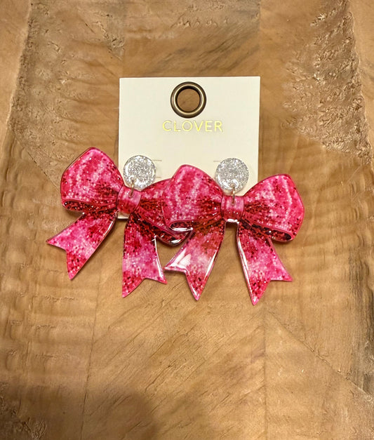 Sequin Pink Ribbon Bow