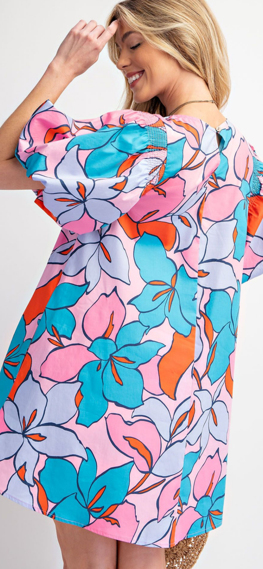 Aqua Coral Dress