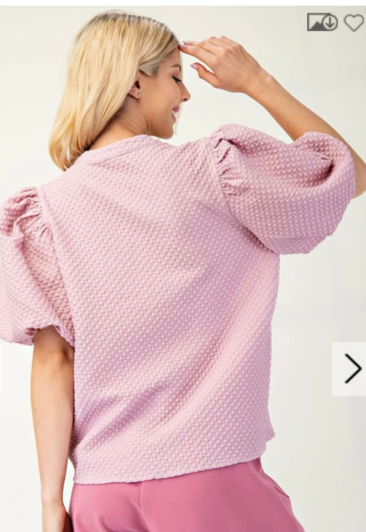 Glam V-Neck Puff Sleeve