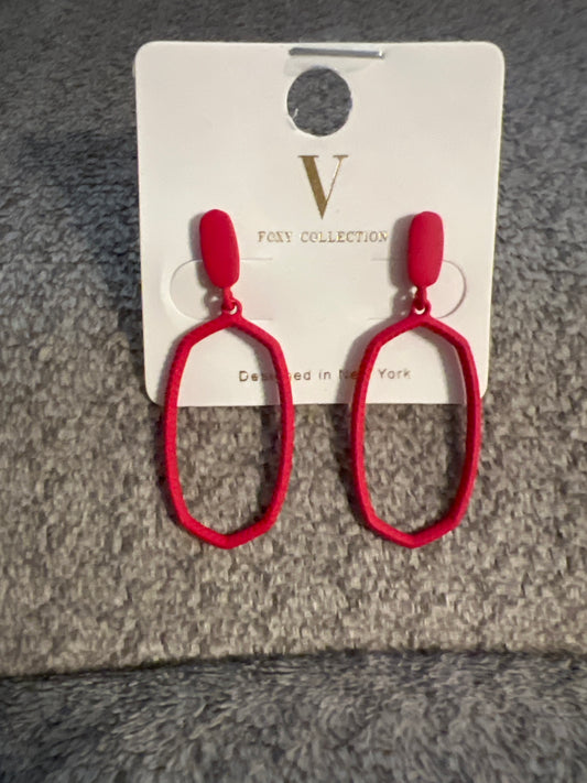 Red Oval Dangle