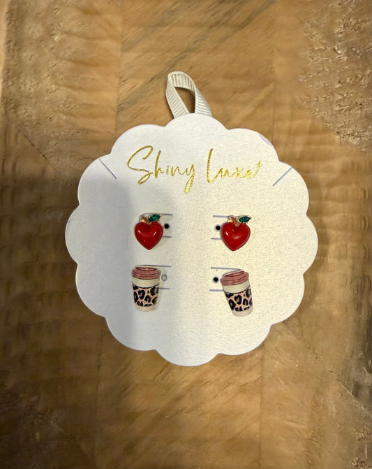 Apple/Coffee Stud Set