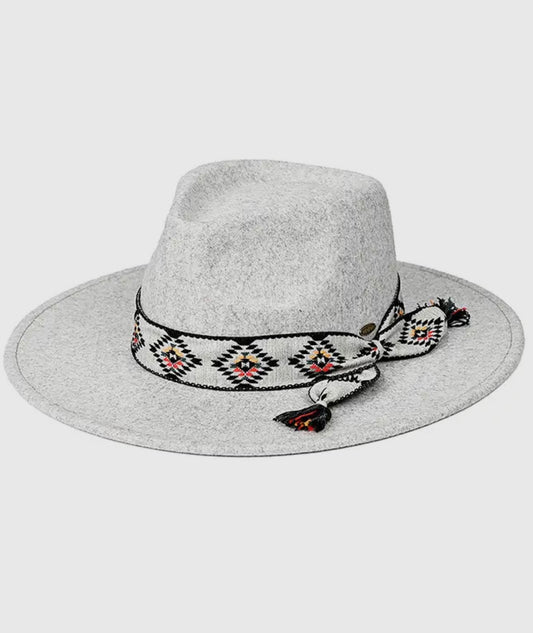 C.C. Aztec Trim Felt Hat