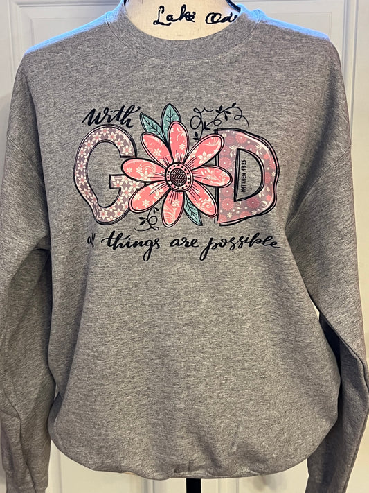 With God Pastel Print Sweatshirt