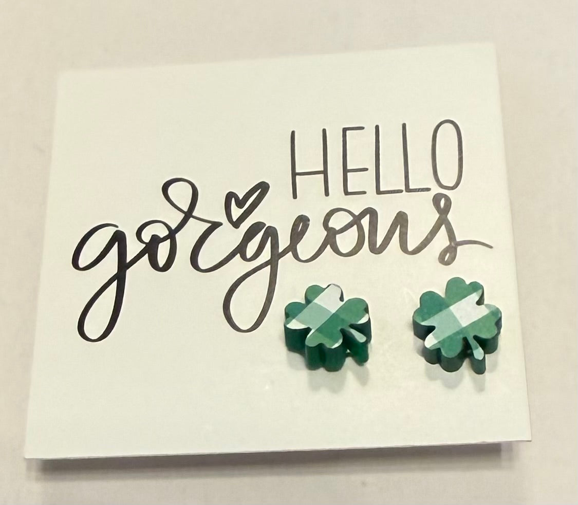 Hello Gorgeous Shamrock Stud