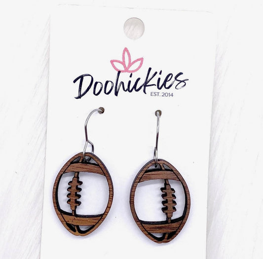 1” Wood Cutout Football Dangle