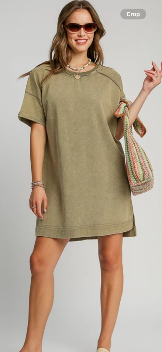 Umgee Light Olive Dress