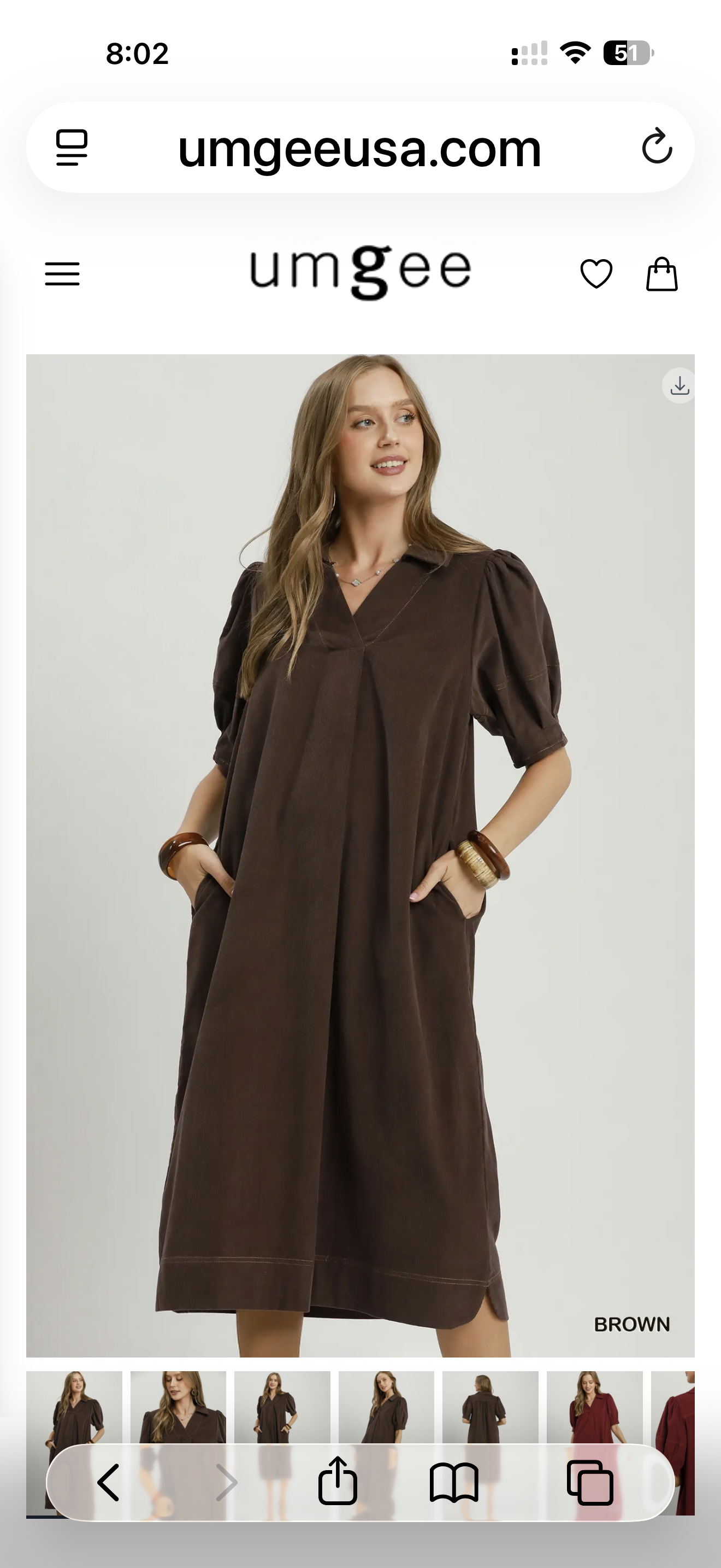 Umgee Corduroy Midi Dress