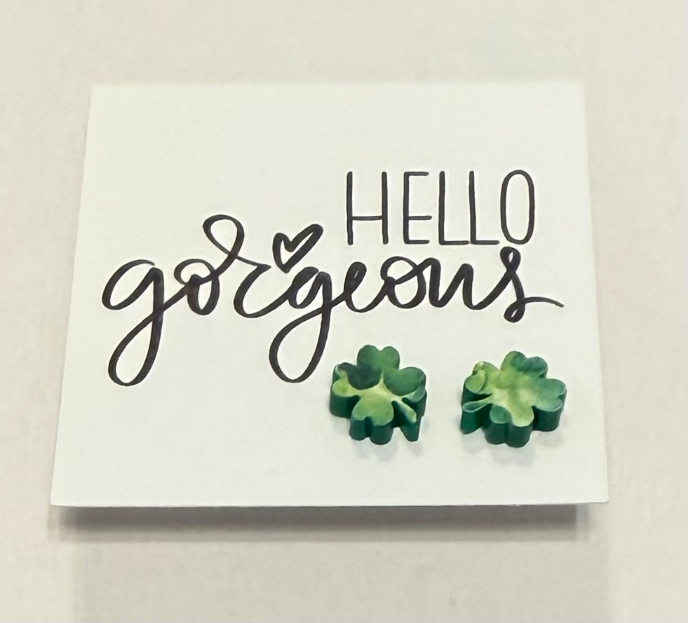 Hello Gorgeous Shamrock Stud