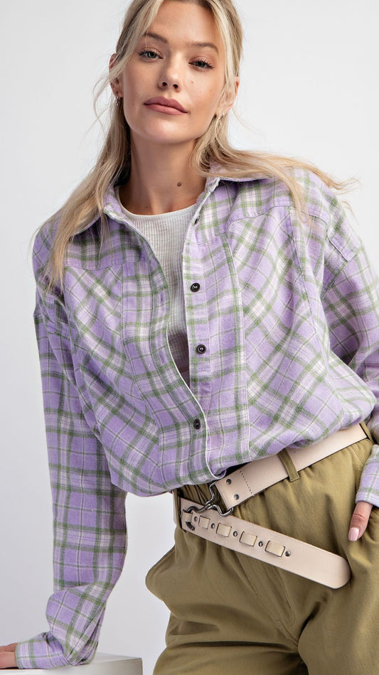Plaid Button Down Top