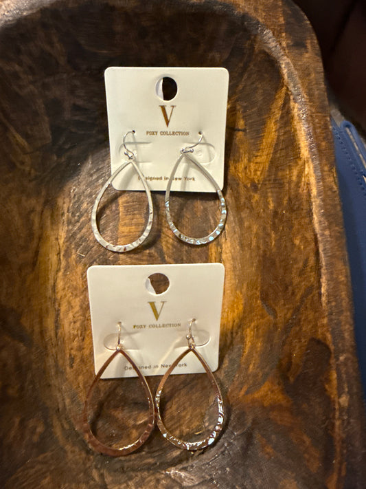 Stamped Teardrop Dangle