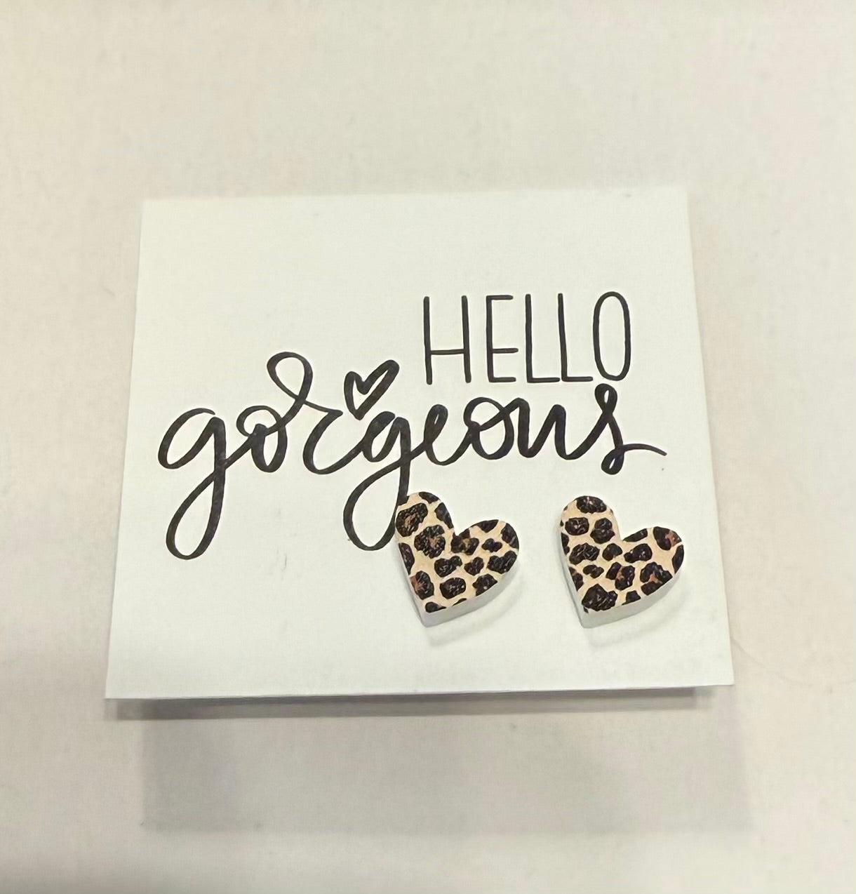 Hello Gorgeous Heart Stud