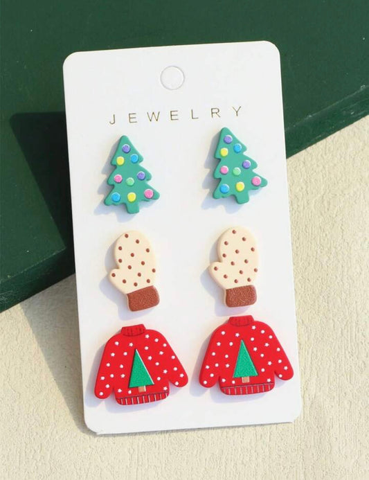 3 pk Trees, Mittens, Sweater