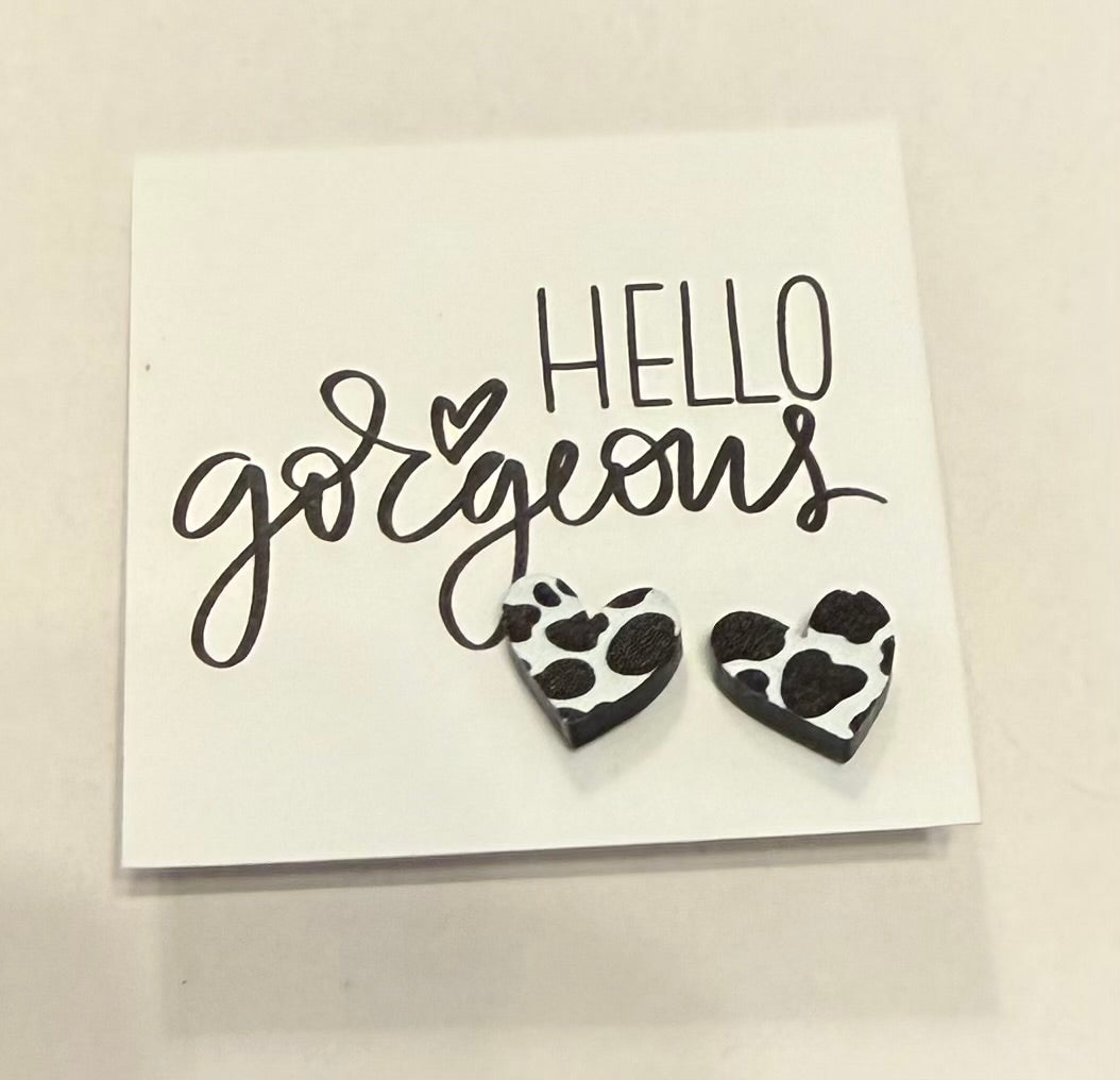 Hello Gorgeous Heart Stud