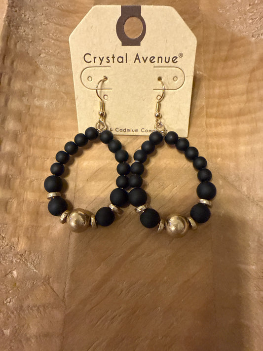 Black/Gold Bead Dangle