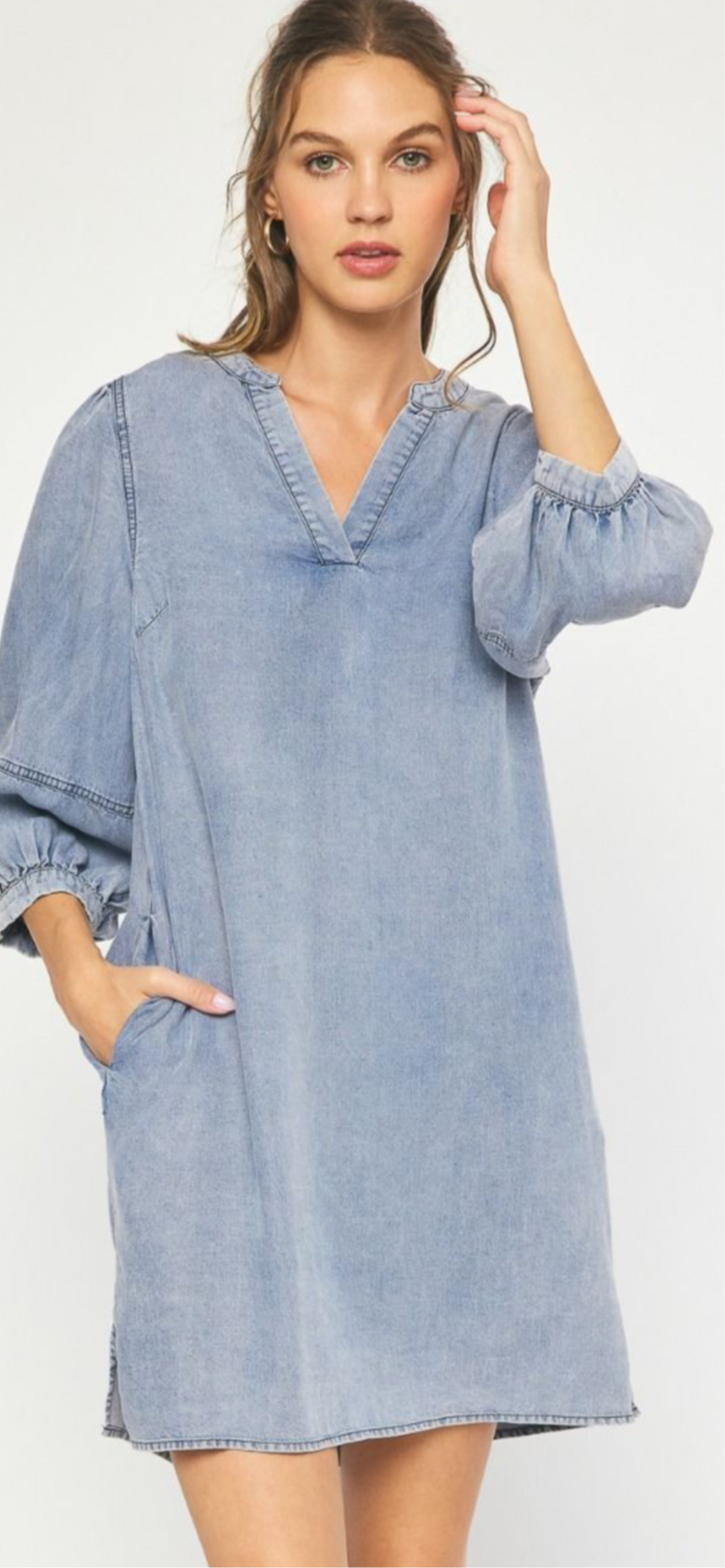 Washed Denim Dress