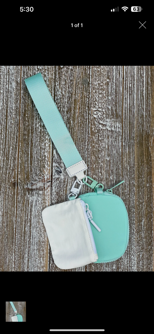 Dual Pouch Wristlet Keychain